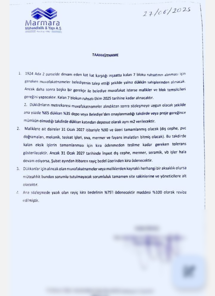 Taahhütname belgesi