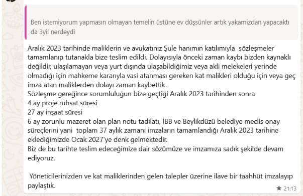 Suçu maliklere atma mesajı