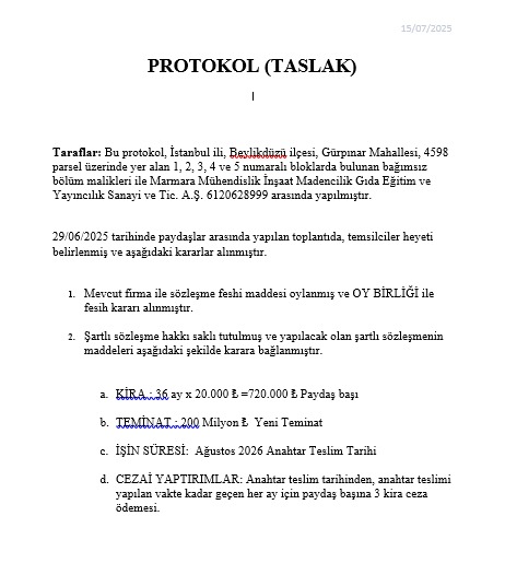 Protokol taslağı